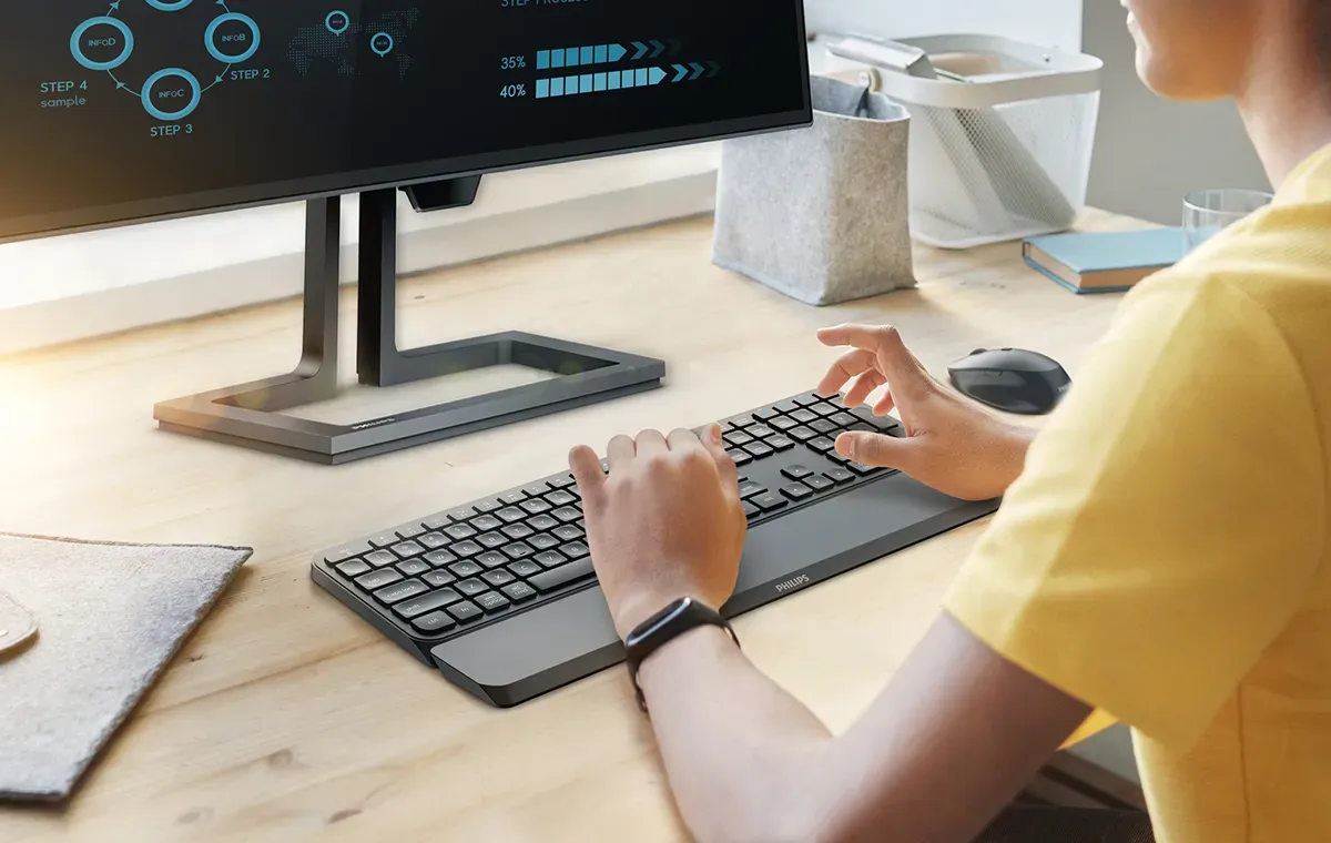 Make workspaces seamless with Philips' keyboards, mice, and monitors