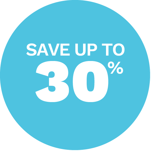 Save up to 30%